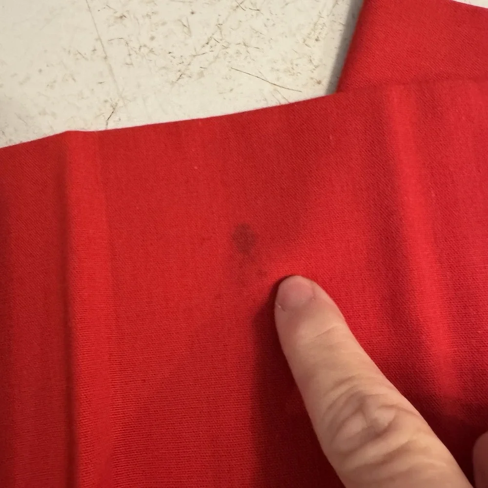 1950's Red Christmas‎ Napkins With White  Trim Set Of 4 Cotton Blend